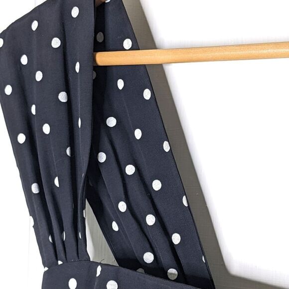 Vintage Black & White Polkadot Structured Dress size 8 - Picture 2 of 10